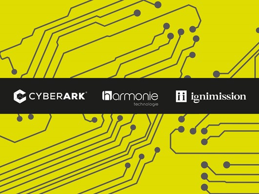 Logos Cyberark, Harmonie Technologie and Ignimission.